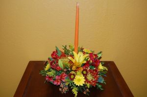 Round Thanksgiving centerpiece