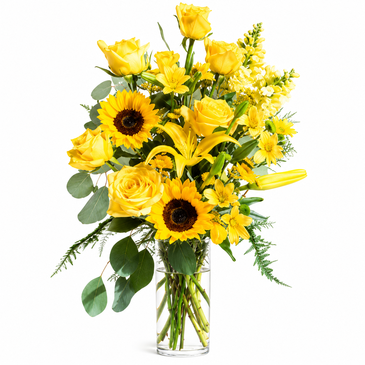 Yellow Roses and Sunflowers
