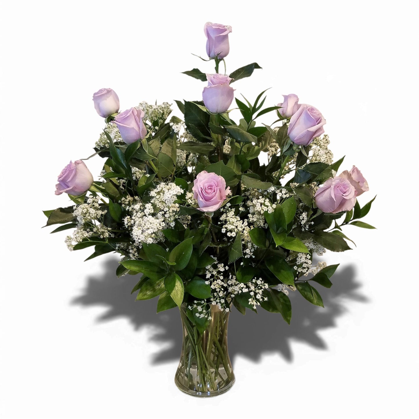 Lavender Roses 1 Dozen Vased