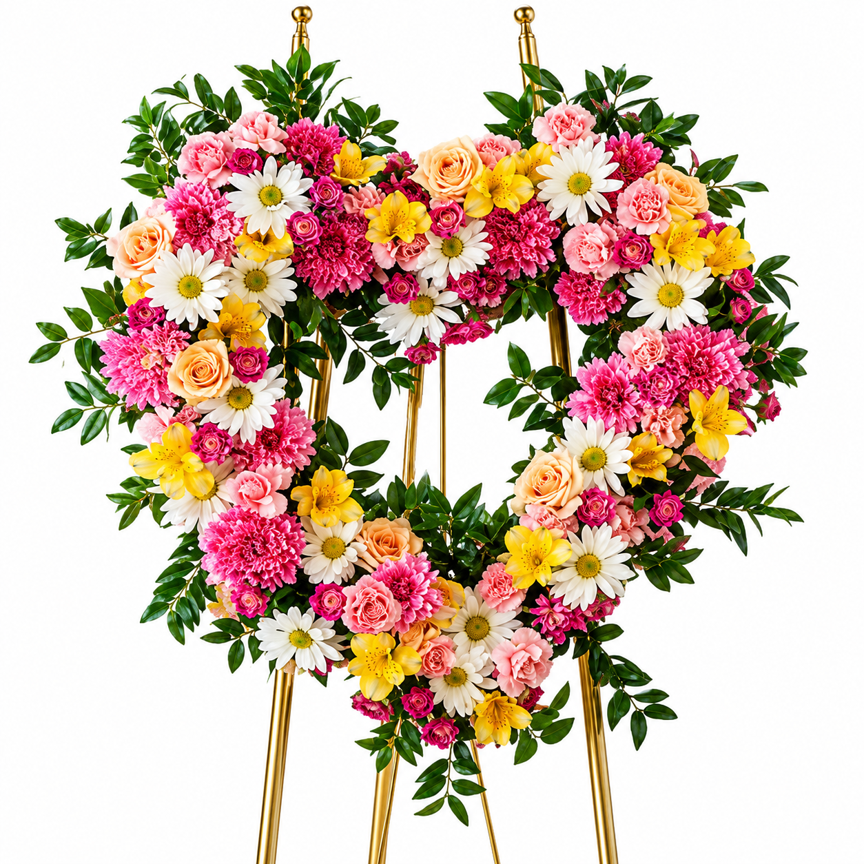 Open Heart of Mixed Flowers