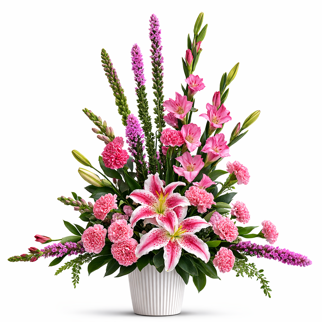 Symmetrical Triangle of Pinks