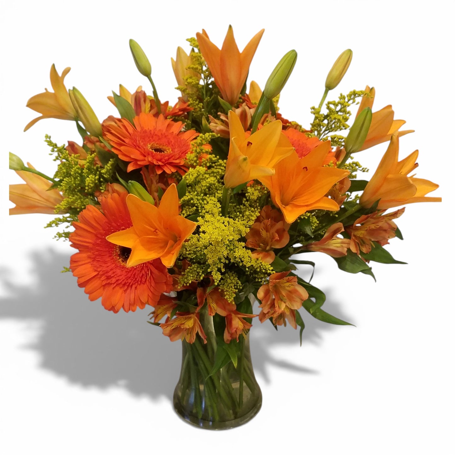 Vase of Orange Lilies and Gerberas