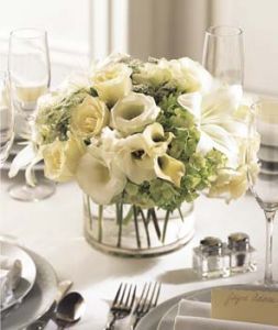White Linen Centerpiece