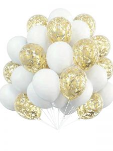 White and Gold Balloon Bouquet