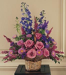 Lavender and Blue Flower Basket