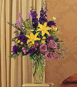 Purple and Yellow Glass Vase
