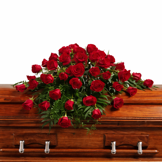 48 Red Rose Casket Spray