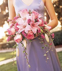 Pink Lily and Rose Bouquet