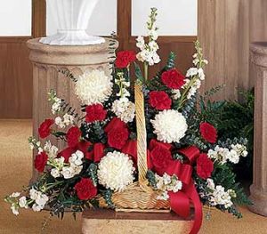 Red and White Fireside Basket