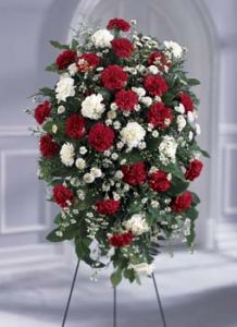 Crimson and White Standing Spray