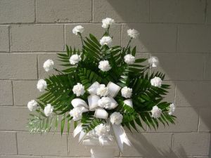 White Carnation Basket