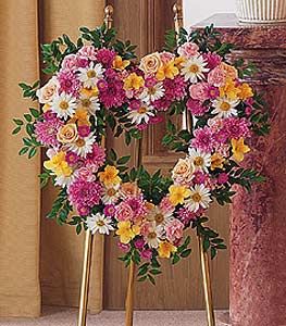 Open Heart of Mixed Flowers