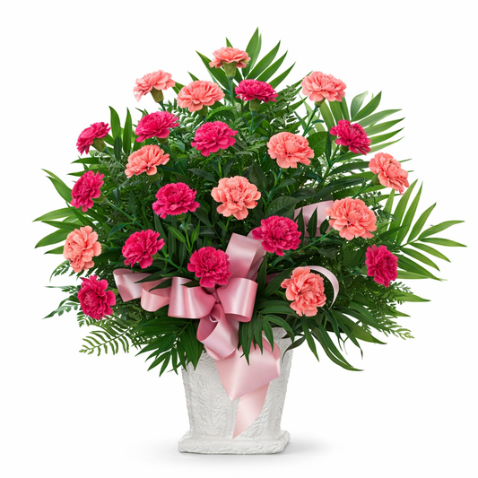 Basket with Pink Carnations