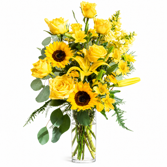 Yellow Roses and Sunflowers