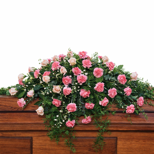 Closed Casket Pink Spray