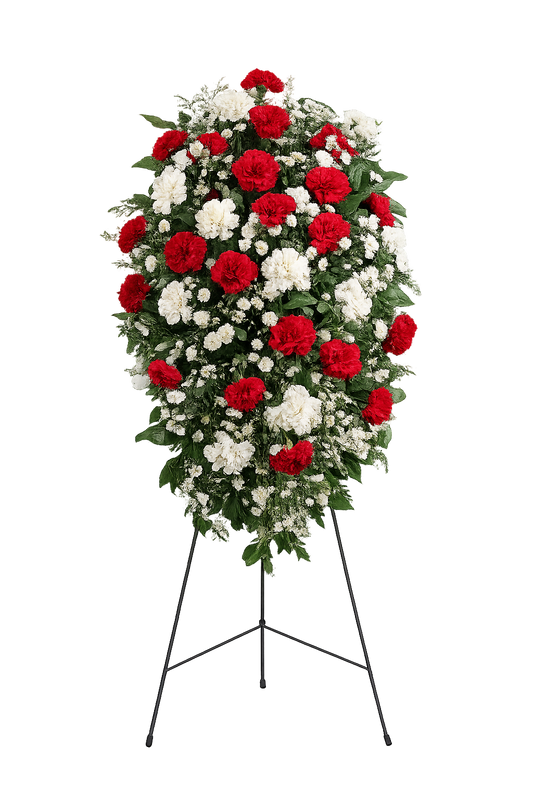 Crimson and White Standing Spray