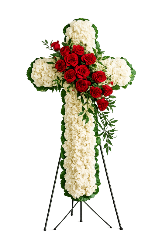 Floral Cross Easel