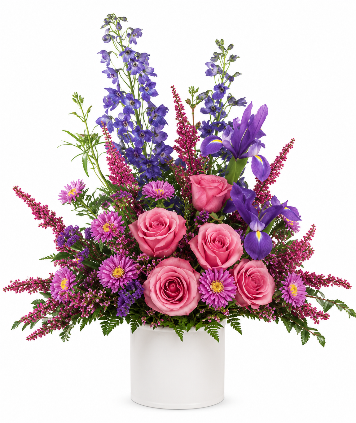 Lavender and Blue Flower Basket