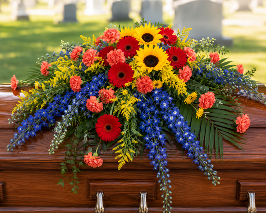 Mixed Summer Casket Spray
