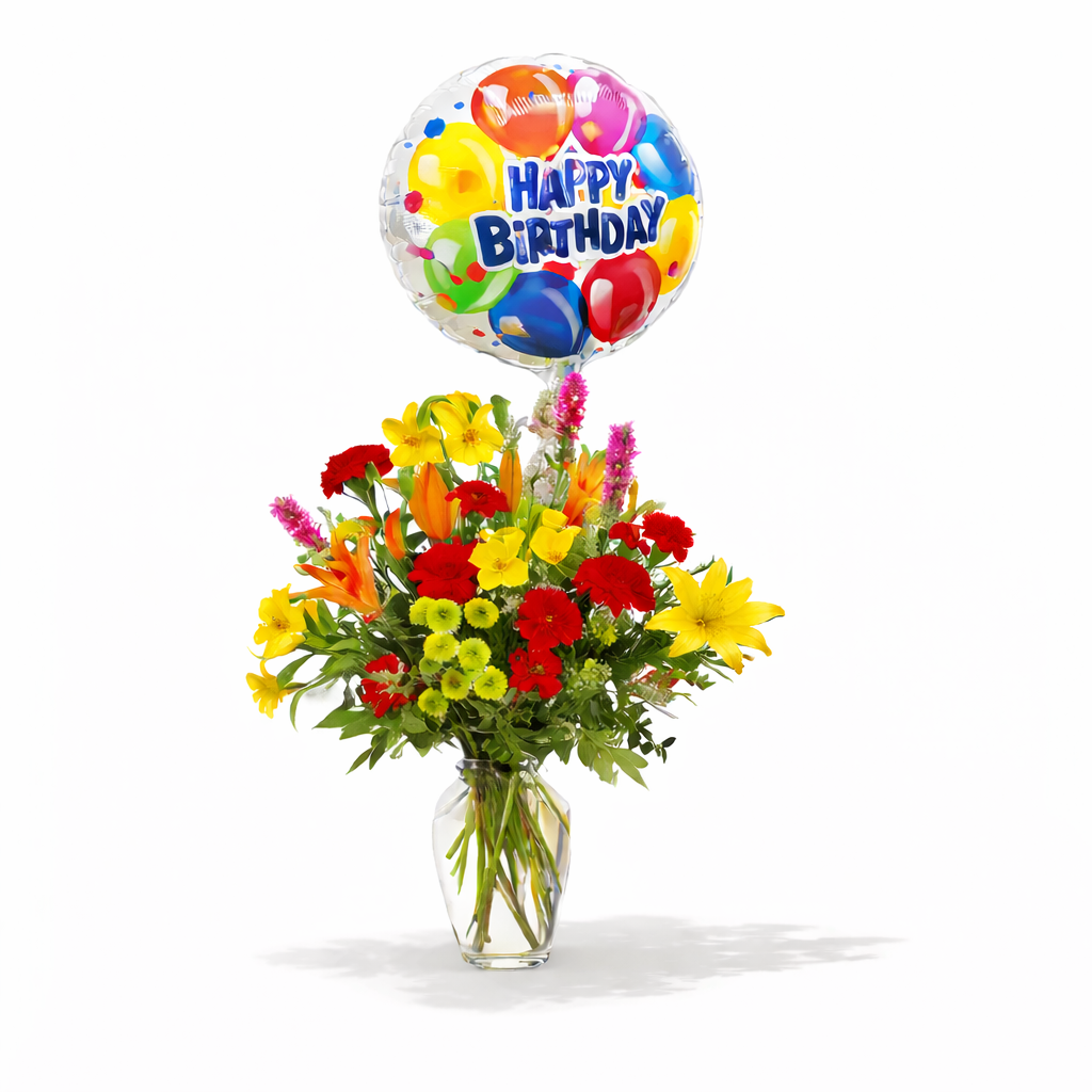 Mixed Florals with a Balloon