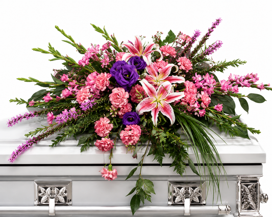 Modern Half-Couch Casket Spray