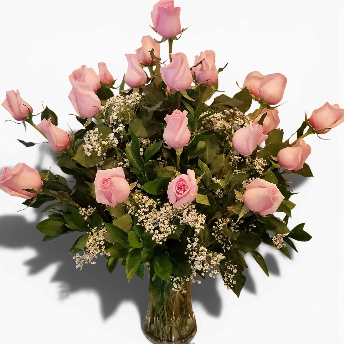 Pink Roses 2 Dozen Vased