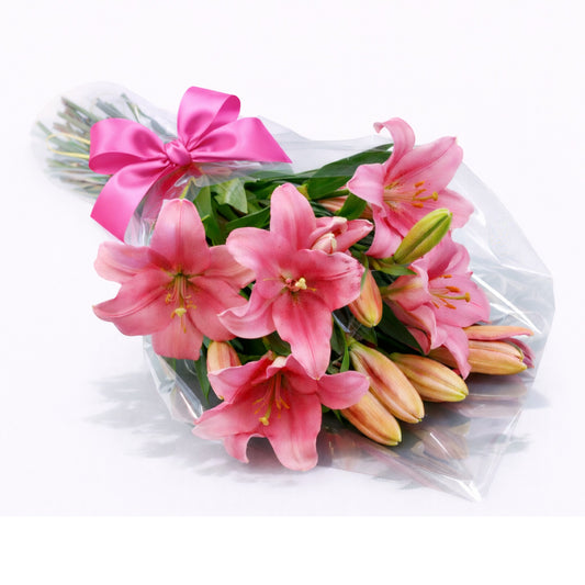 Pink Oriental Lilies Wrapped
