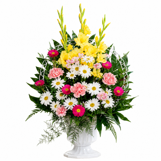Pink, Yellow and White Flowers