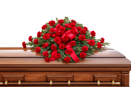 Red Carnation Casket Spray