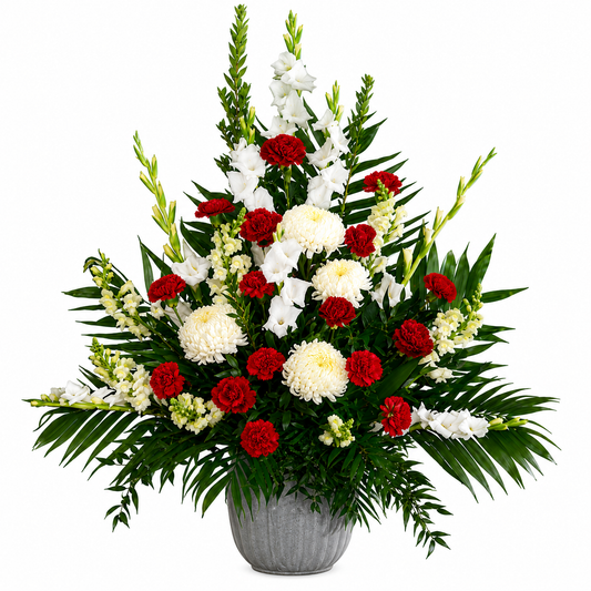 Red and White Arrangement