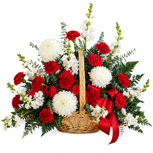 Red and White Fireside Basket