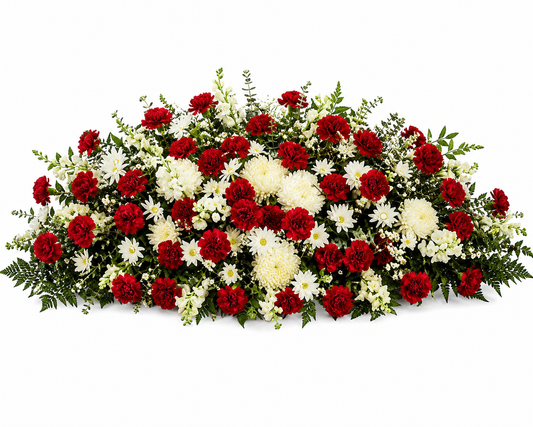 Red and White Full-Couch Spray