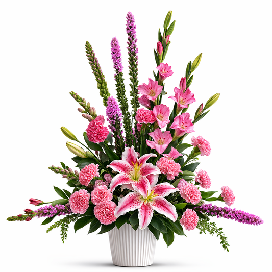 Symmetrical Triangle of Pinks