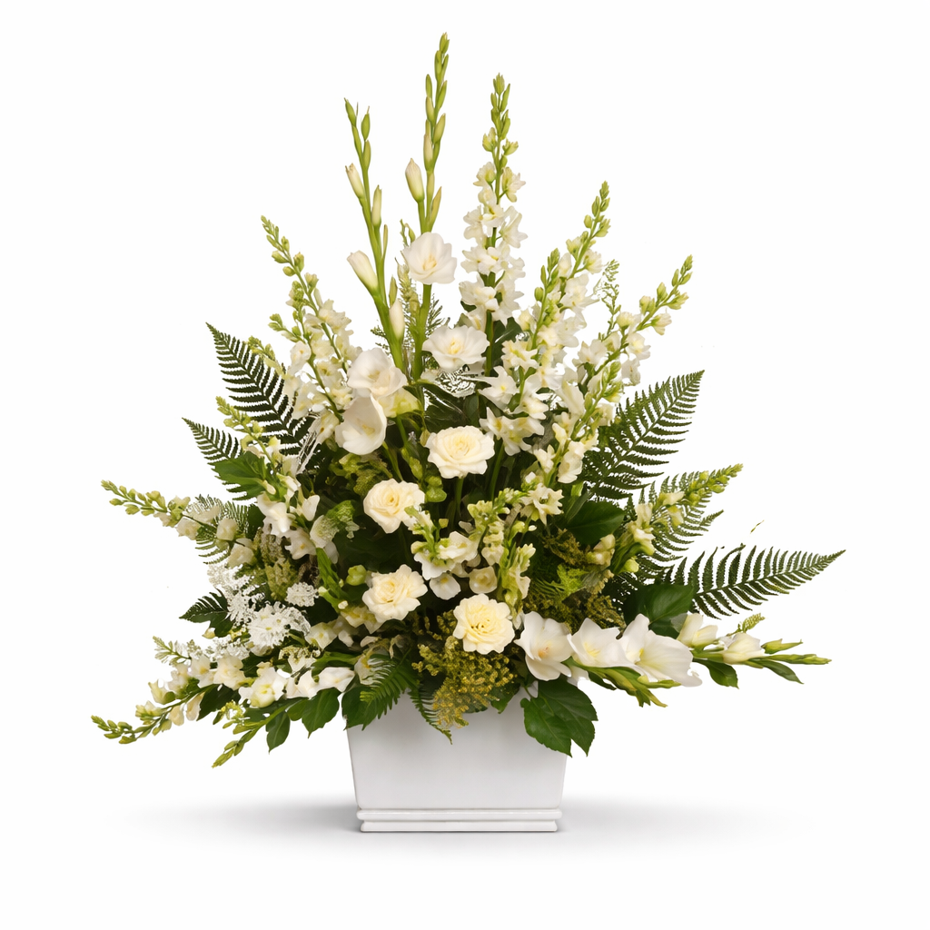 White Basket Arrangement