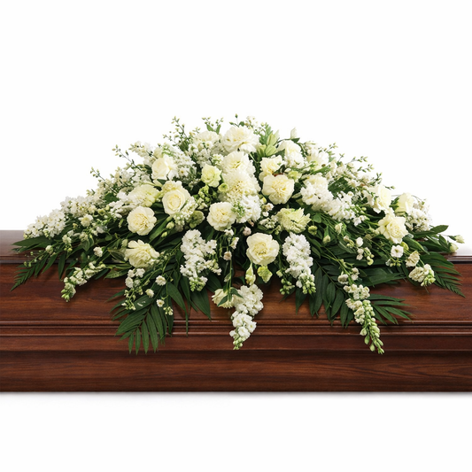 White Casket Spray