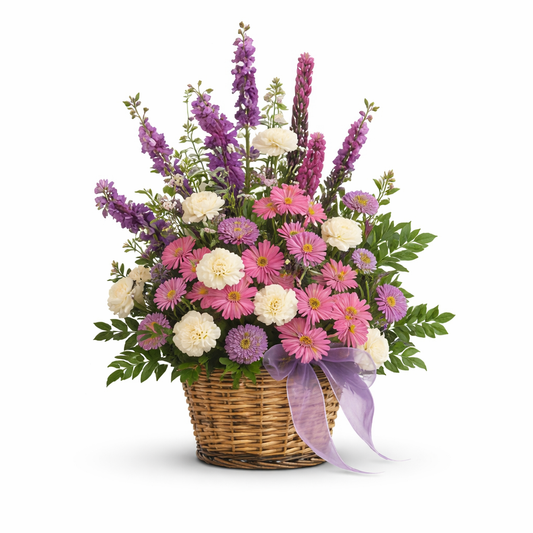 White and Lavender Basket