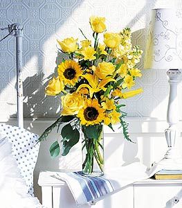 Yellow Roses and Sunflowers