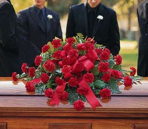 Red Carnation Casket Spray