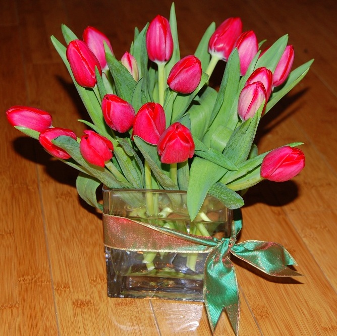 Red Tulip Bouquet The Flower Shop